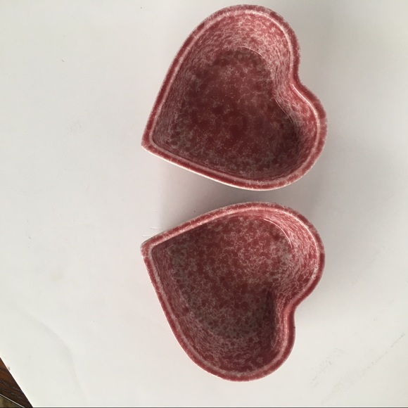 Coche Stoneware Heart Ramekins Pink White Spatter Portugal 2 Ceramic bakeware - Picture 13 of 15